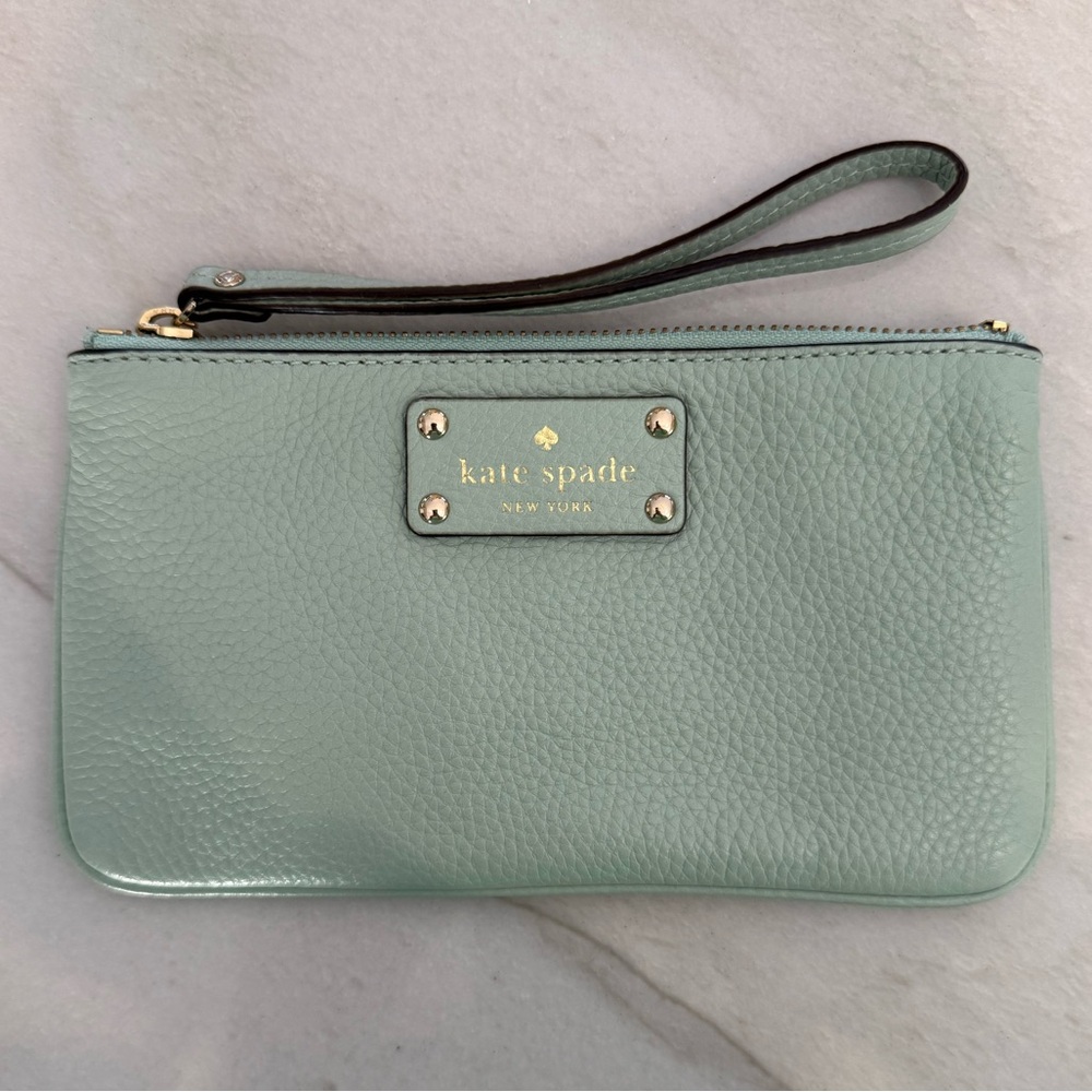 Kate Spade Pastel Green Leather Wristlet